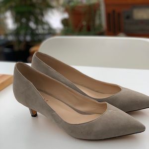 YDN Women Low Kitten Heel Pumps Pointed Toe